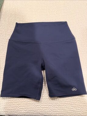 ALO Yoga Navy High-Rise Bike Shorts